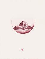 Load image into Gallery viewer, orbs mountain etching cercle moon red oriolangrill graphic work
